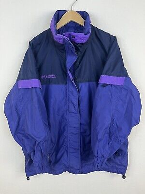 Vintage Columbia Purple Blue Winter Ski Snowboard Parka Jacket Mens Large