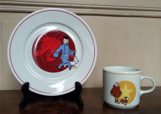 Tintin Hergé 1 Tasse et 1 assiette Tables et Couleurs -