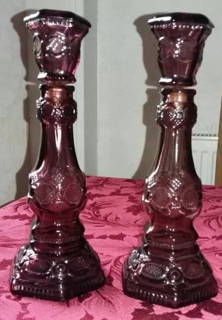 Vintage Avon Collectable Attractive  Pair Candlesticks Empty  Perfume Bottles