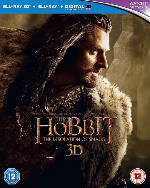 The Hobbit: The Desolation of Smaug  Blu Ray 3D + Blu Ray + Slipcover - NEW