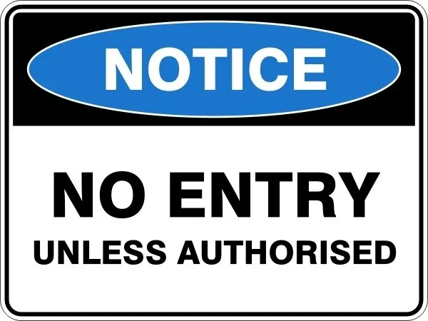 No Entry - Self Adhesive Sticker / Decal / Sign | Health & Safety