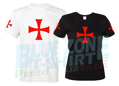 Croce Templare Maglietta Cavalieri Templari T-Shirt Crociate Uomo Donna