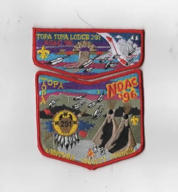 Topa Topa Lodge 291 '96 NOAC Flap Set RED Bdr. Ventura County Council [MK-5853]