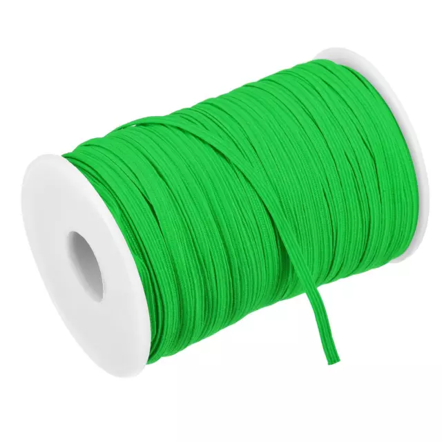 Plano Elástico Banda para Coser 3mm x 100M Claro Verde Trenzado Cordón Rollo