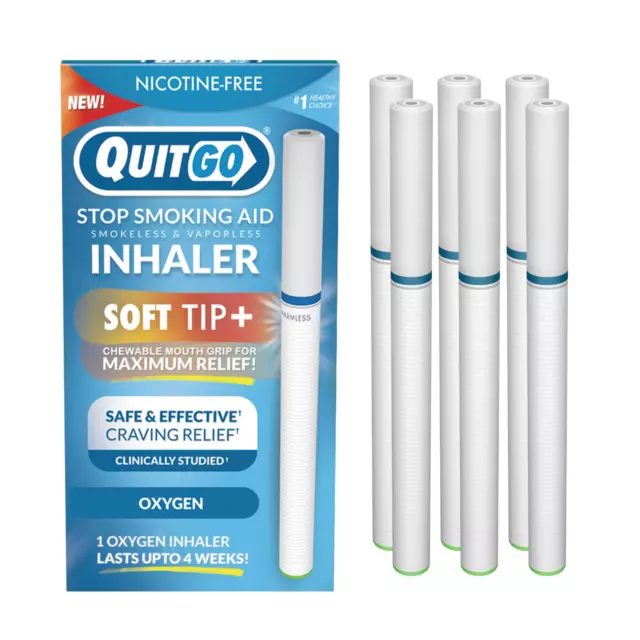 QuitGo Quit Smoking Inhaler Soft-Tip Smokeless Vapor-Less Nicotine-Free  Oxygen