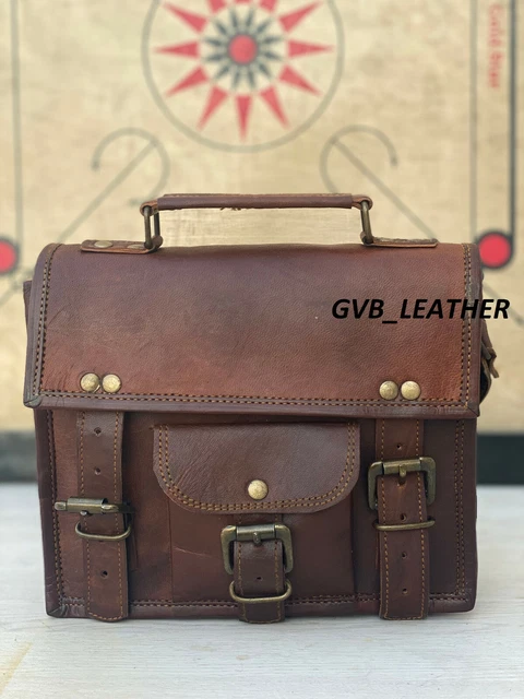 Sac à Main Femme Vintage Cuir Véritable Croix Corps Portable Épaule Handmade Hip