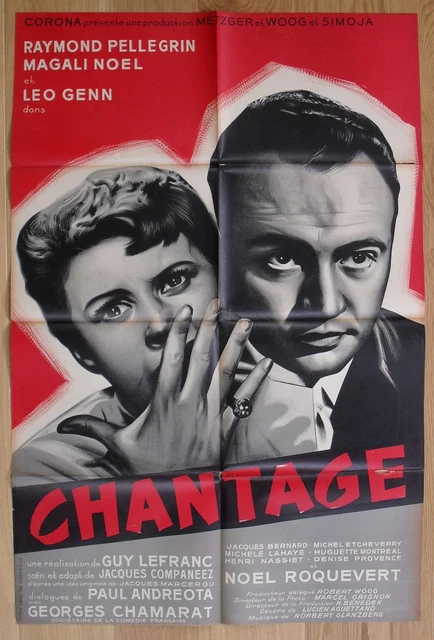 CHANTAGE magali noel affiche cinema originale 80x120 cm '55