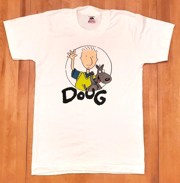 VINTAGE 1991 DOUG Nickelodeon Cartoon Promo TShirt Youth Large Rare