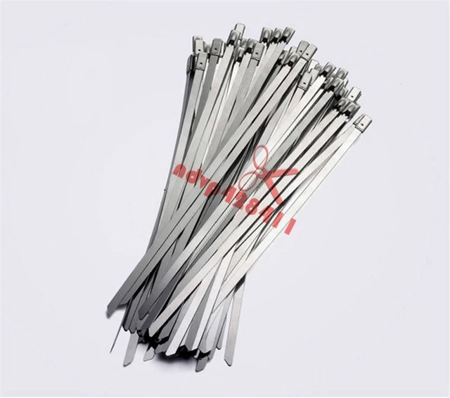 10 pz cavo in metallo acciaio inox cinghia cravatta chiusura intestazione tubo di scarico 8"