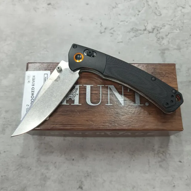 Benchmade 15085-2 Mini Crooked River Folding Blade Hunting Knife CPM-S30V black