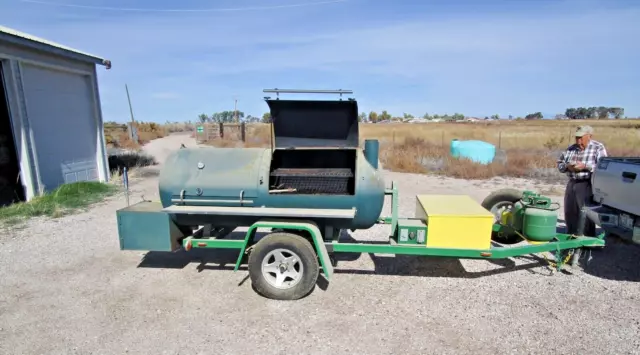 Wood Fired Smoker, Bbq, Rotisserie (89" X 32") On Trailer - Lightly Used