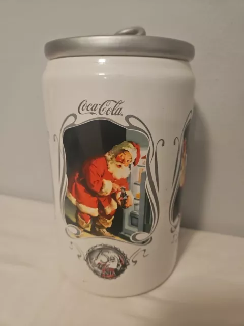 Vintage Coca Cola Can Cookie Jar Santa Claus Houston Harvest 75th Anniversary