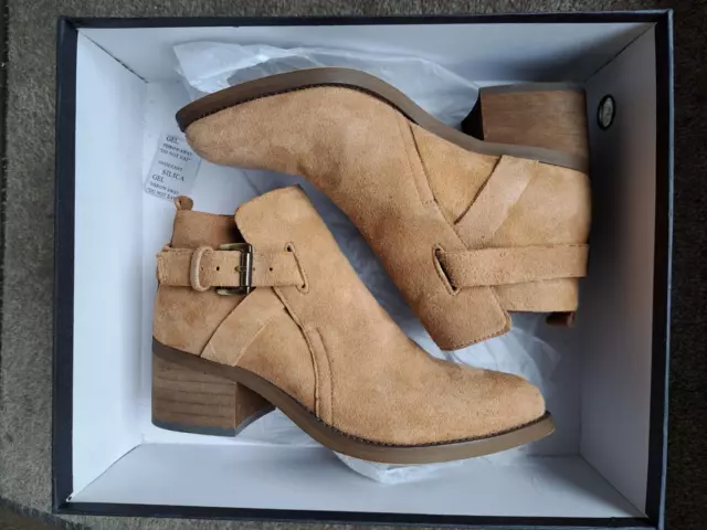 Women's Tony Bianco Leather Suede Tan Ankle Boots Size 5.5