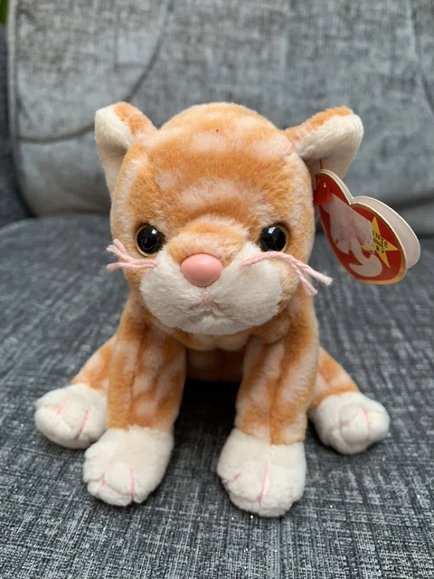 TY BEANIE BABIES Amber the ginger tabby cat kitten soft toy