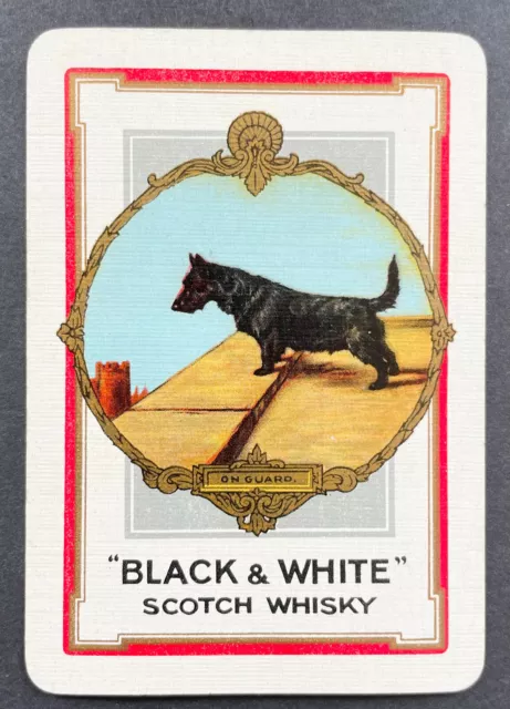 Vintage Wide Swap/Playing Card - ADVERT BLACK & WHITE SCOTCH WHISKY -SCOTTIE DOG