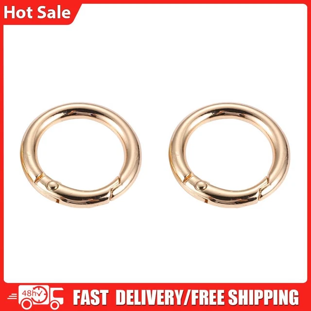 2pcs 2cm Metal Circle Trigger Rings DIY Accessories Alloy for Bag (Gold)