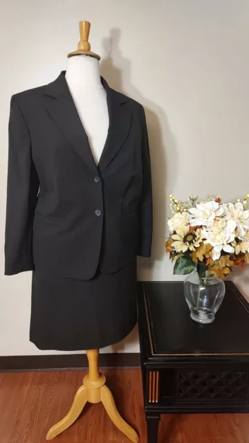 TAHARI ASL 2-Piece Brown Jacket and Skirt Suit-22W/20W