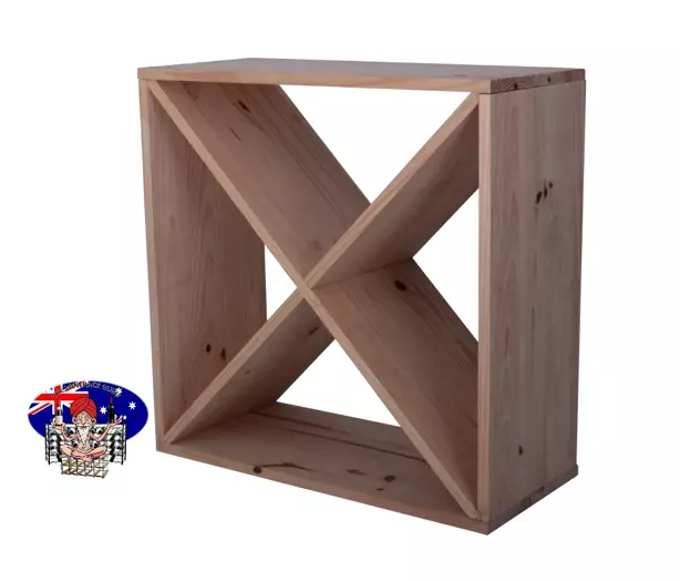 24 Bottle Wine Rack Cube - Flat Pack - PINE - Free Delivery 2