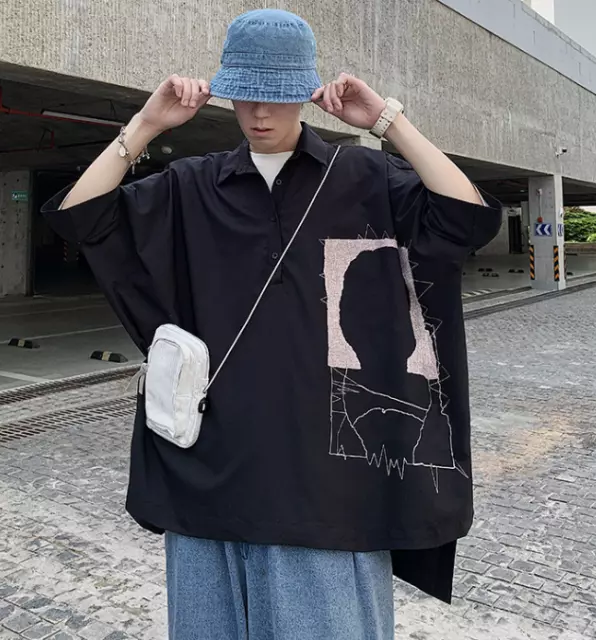 Korean Japanese fashion yohji yamamoto style oversized shirt (C09)