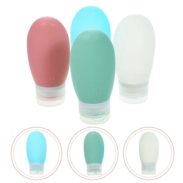 4 pz bottiglia da viaggio in silicone e soddisfazione perdite, spremibile