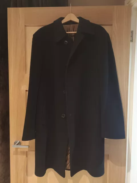 Marks & Spencer Mens Coat Wool Cashmere Collezione Navy Blue Medium