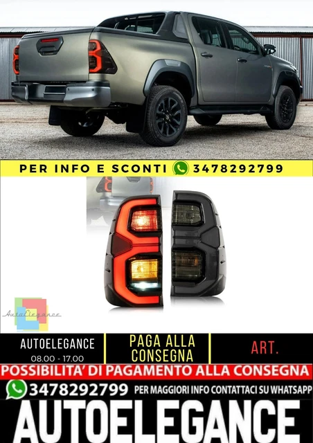 Fanale Posteriore E Luce Di Stop LED Per Toyota Hilux / Revo / Vigo 2015-2018 - Terza Lampada Dinamica Rossa, 12V, Facile Montaggio