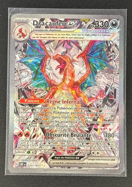 125/197 pokemon card Ex Pokemon Card Charizard Ex - Obsidian Flames (EV3) - French Edition As long as this Pokemon is on your Bench Pokémon TCG Charizard ex SV03:
