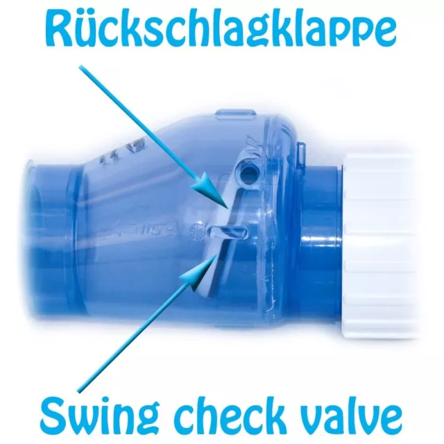 Valterra Rückschlagklappe transparent mit 50mm Klebemuffen 3