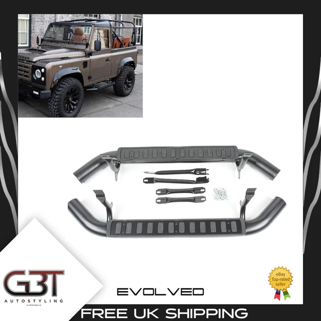 FOR LAND ROVER Defender 90 All Black Side Steps Running Boards 198903