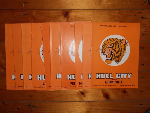 1972-73 HULL CITY HOME PROGRAMMES - Your Choice - FREE Postage