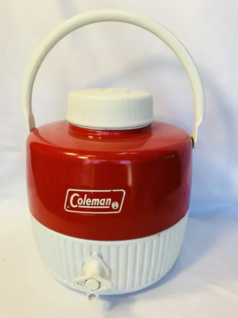 Coleman Cooler Water Jug With Lid Red 1 Gallon Water Thermos Camping Hiking Gear