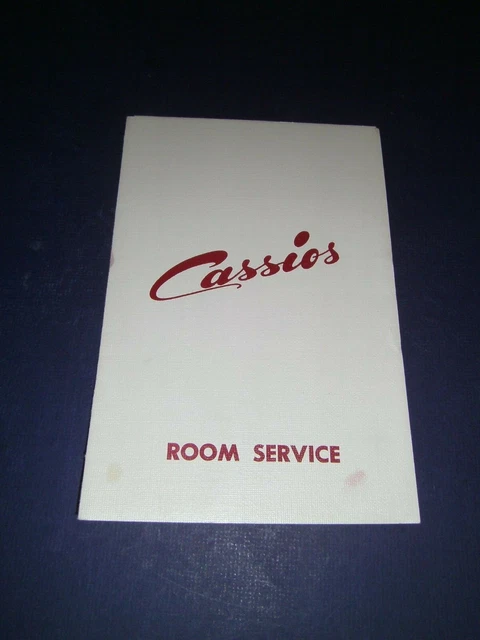 ROOM SERVICE MENU ONTARIO CANADA Sudbury Cassio's Motor Hotel Restaurant 1960's