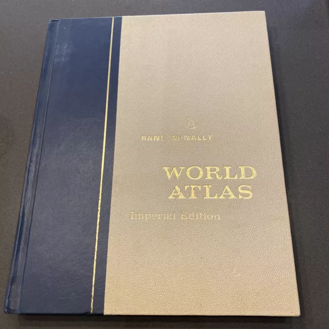 Vintage Rand McNally World Atlas Imperial Edition 1967 HC book