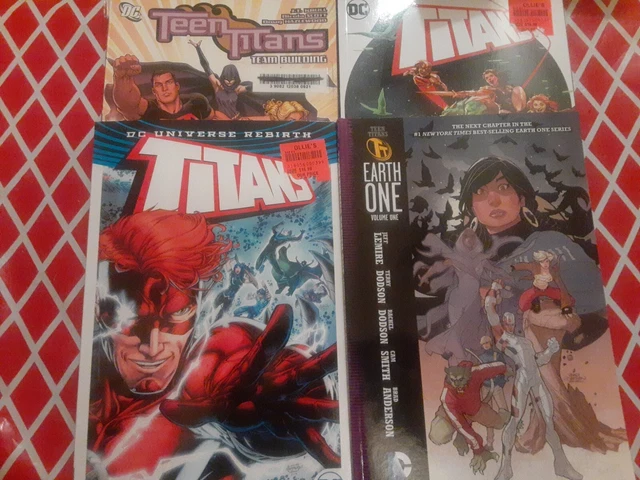 Dc COMICS TEEN TITANS TPB GRAPHIC NOVEL LOT,  EARTH ONE, REBIRTH