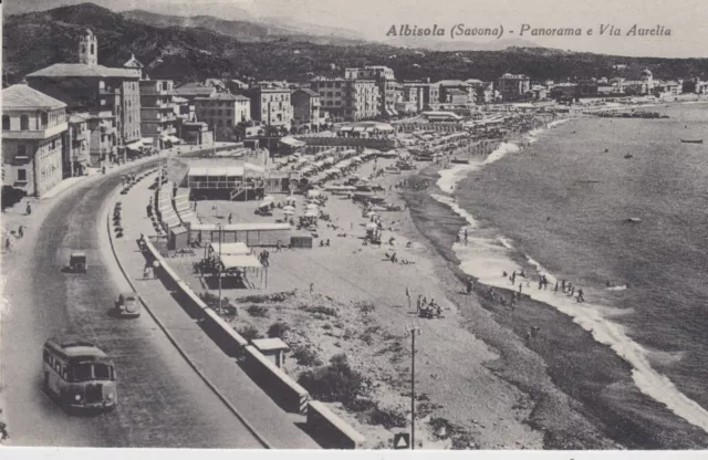 $CT/ ALBISOLA (Savona) - Panorama e Via Aurelia - Viaggiata