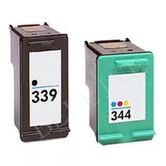 2 CARTUCCE PER HP 339 HP 344 DeskJet 5740 5745 5940 5943 6520 6540 6840 6940 BL
