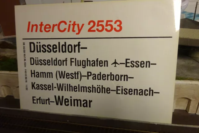 Zuglaufschild Intercity 2553 Düsseldorf  -  Weimar