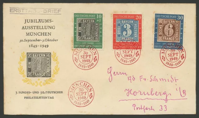 Bund Nr. 113-115 Ersttagsbrief / FDC auf Schmuckumschlag, Mi. 200,- Euro