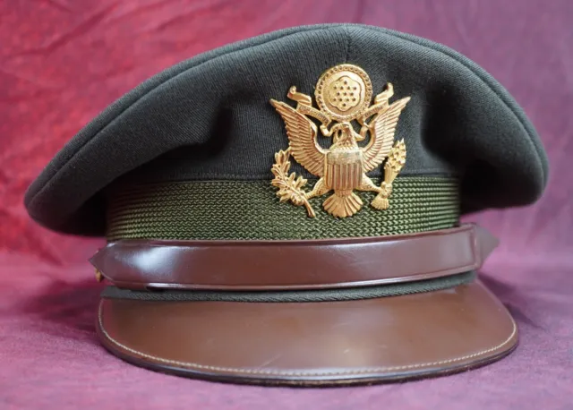 WW2 US Army military uniform dress visor cap Officer hat veteran estate 3