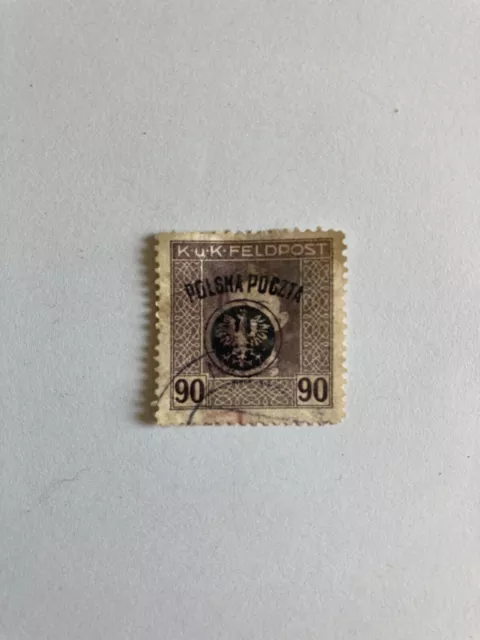 Polen 1918, Mi.Nr. 28 gestempelt mit Falz
