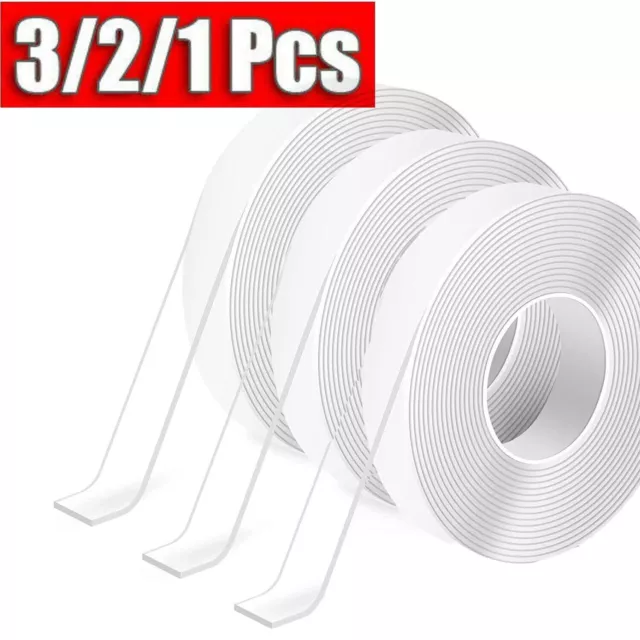 Double Sided Tape Traceless Washable Adhesive Invisible Nano Gel 16.5/9.85FT