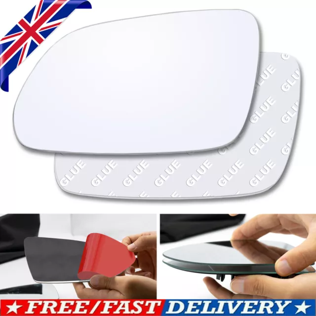 For VW Polo Mk4 2005-2009 Left Hand Passenger Side Wide Angle Wing Mirror Glass