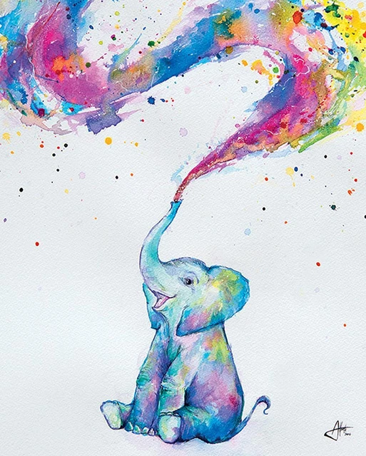 Poster Marc Allante Baby Elephant Spring 40 x 50 cm