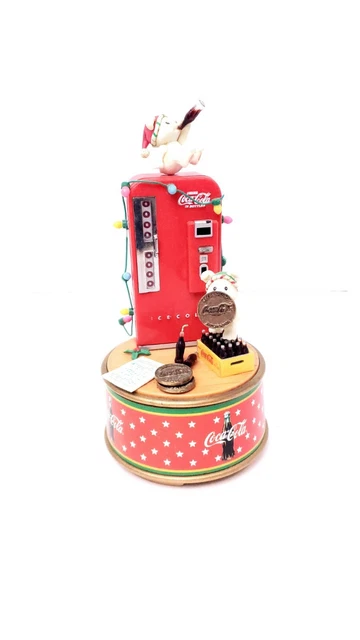 Vintage Coca Cola Music Box With Coke Machine And Mini Baby Polar Bears Vintage Coca Cola Music Box With Coke Machine And Mini Baby Polar Bears