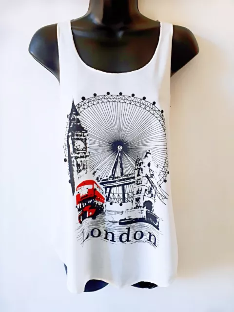 Womens T Shirts Tops Ladies London Souvenirs Big Ben Bus Super Quality  White
