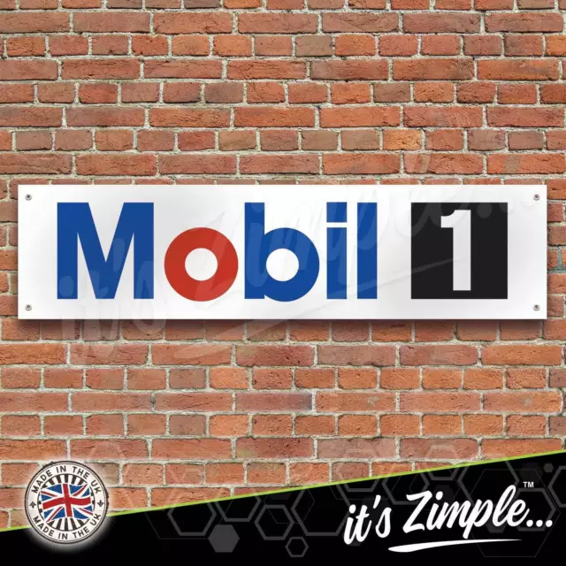 Mobil 1 Engine Oil Banner Garage Workshop Sign Printed PVC Trackside Display