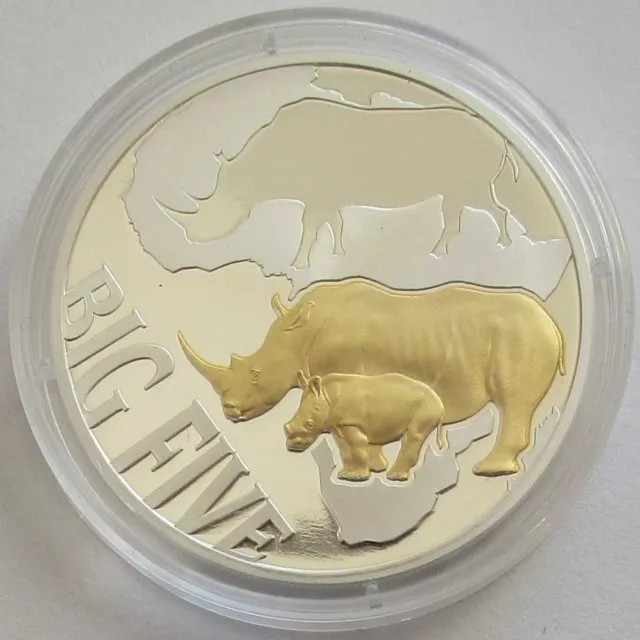 DR Congo 240 Francs 2013 Big Five Rhinoceros 1 Oz Silver