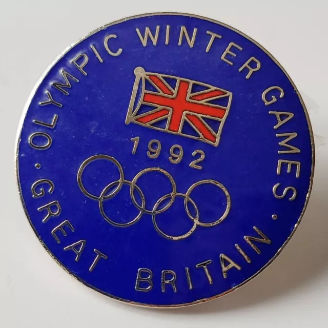 Team Gb 1992 Albertville Pin Badge Noc Winter Olympic Great Britain