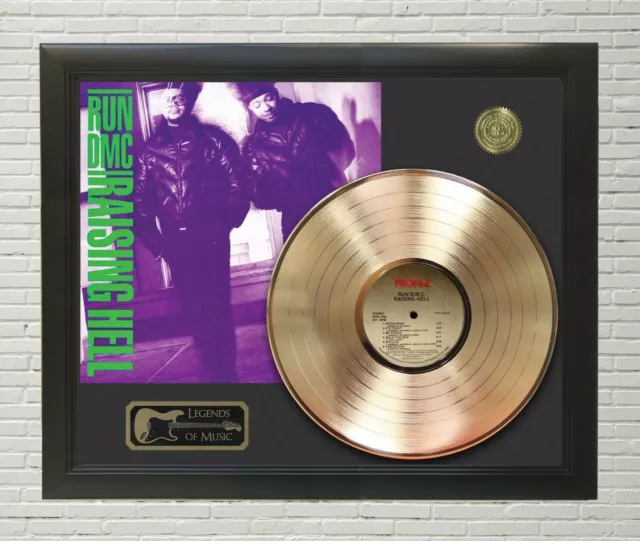 Run DMC Raising Hell Framed Legends Of Music Gold LP Record Display