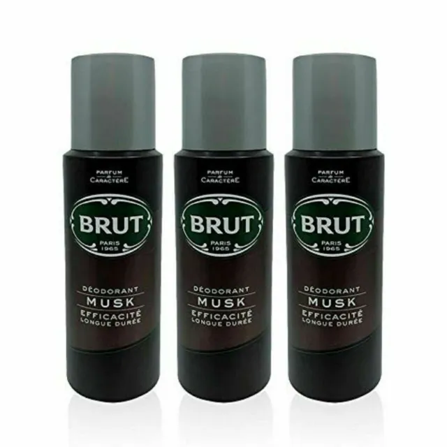 Brut Muschio a Lunga Durata Deodorante Per Uomo Confezione 3 200ml Ogni